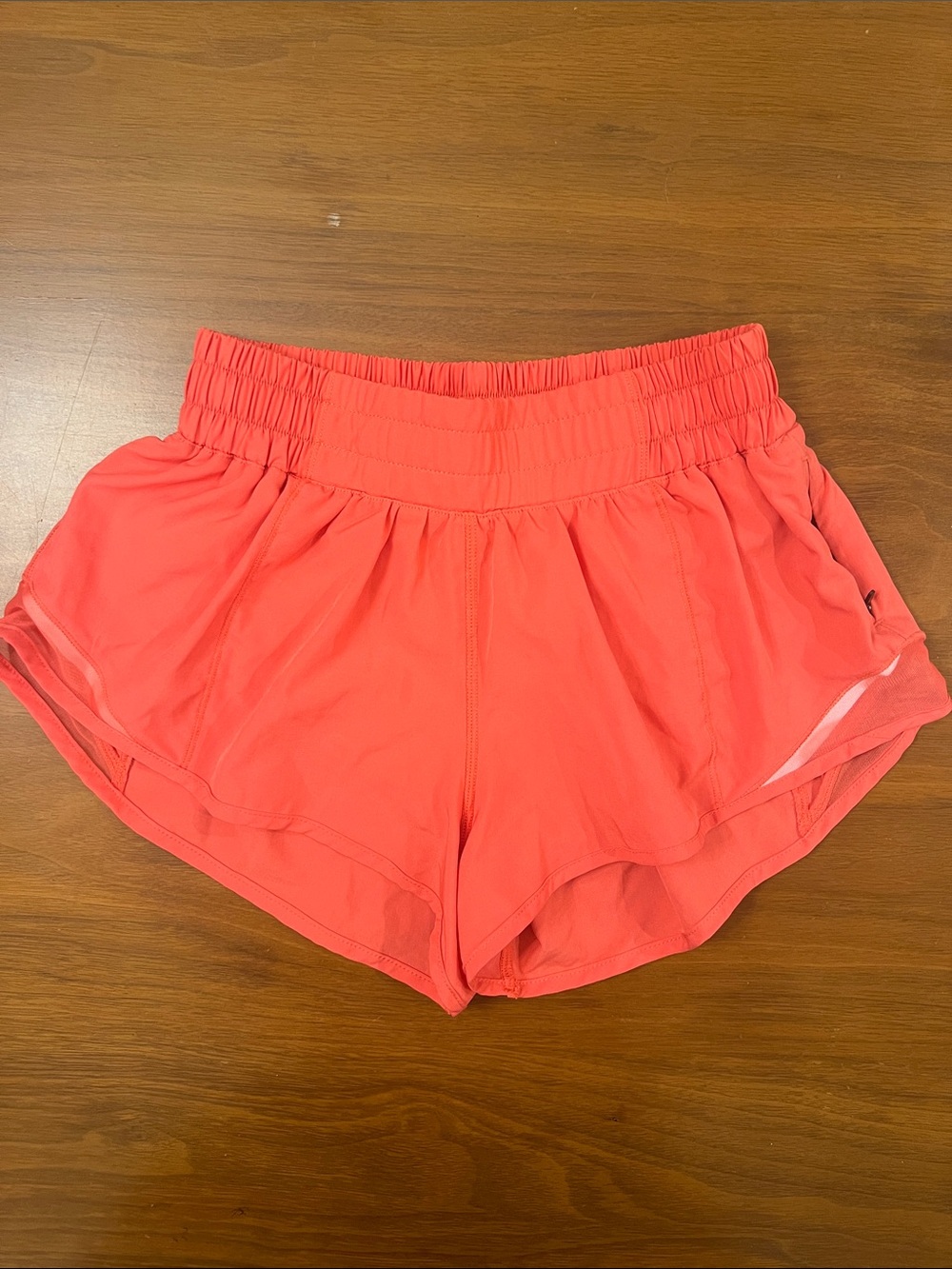 EXARUS Girls Athletic Shorts Size 10 Coral Lined Active Running Zip Pocket